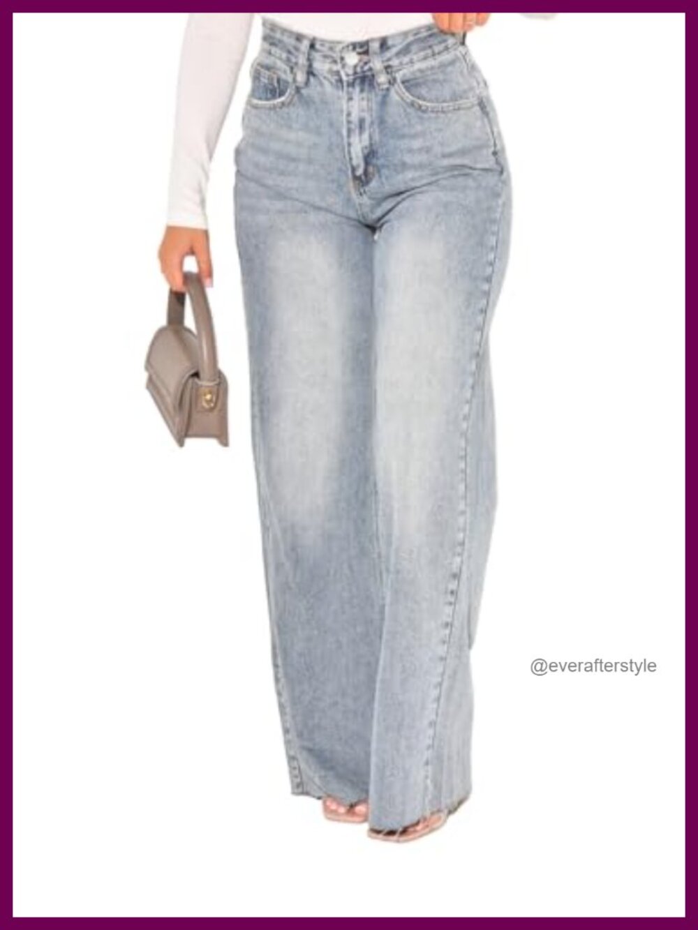 Curvy High Waist Wide Leg Jeans Tummy Control Stretch Denim